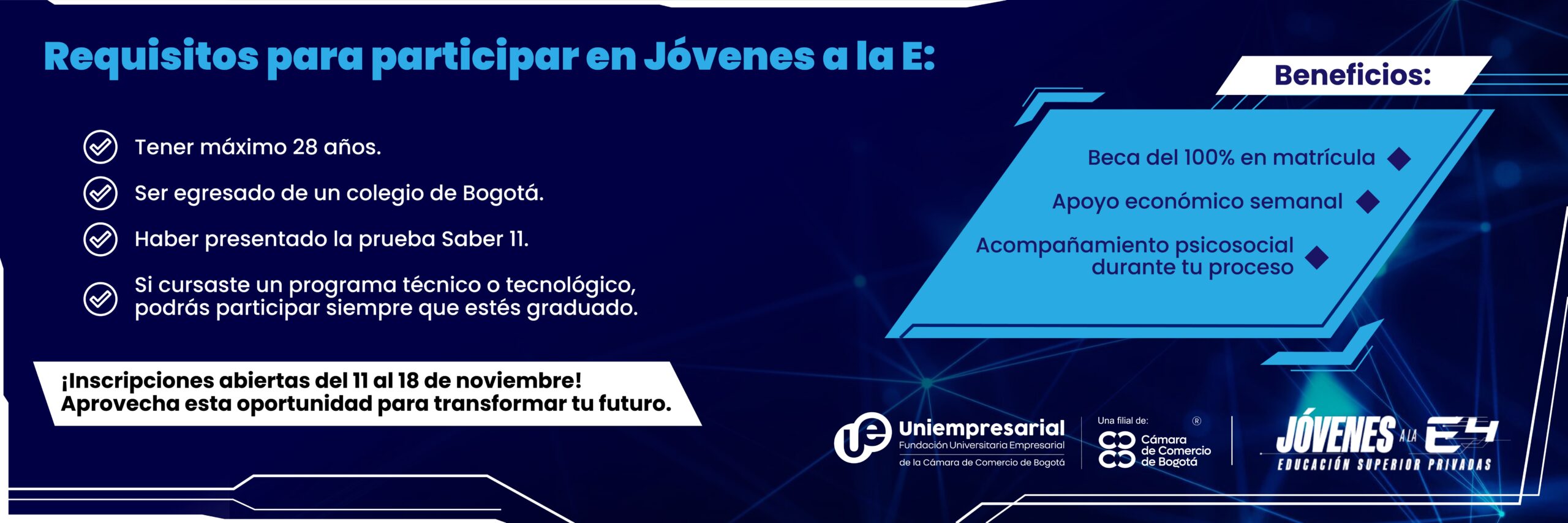 banner Jovenes a la e requisitos
