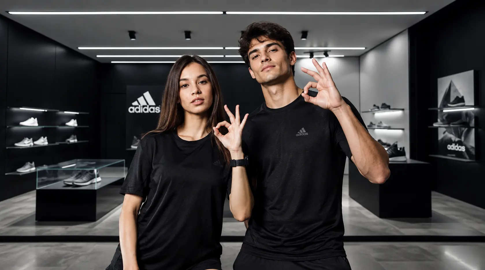 Personas trabajando en un entorno comercial de adidas